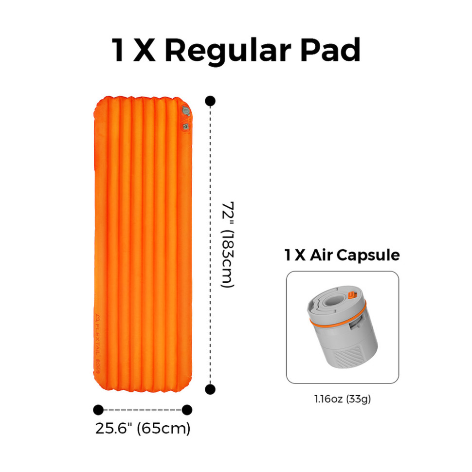 Килимок самонадувний Flextail Tiny Slleeping Pad R05 AVS, помаранчевий
