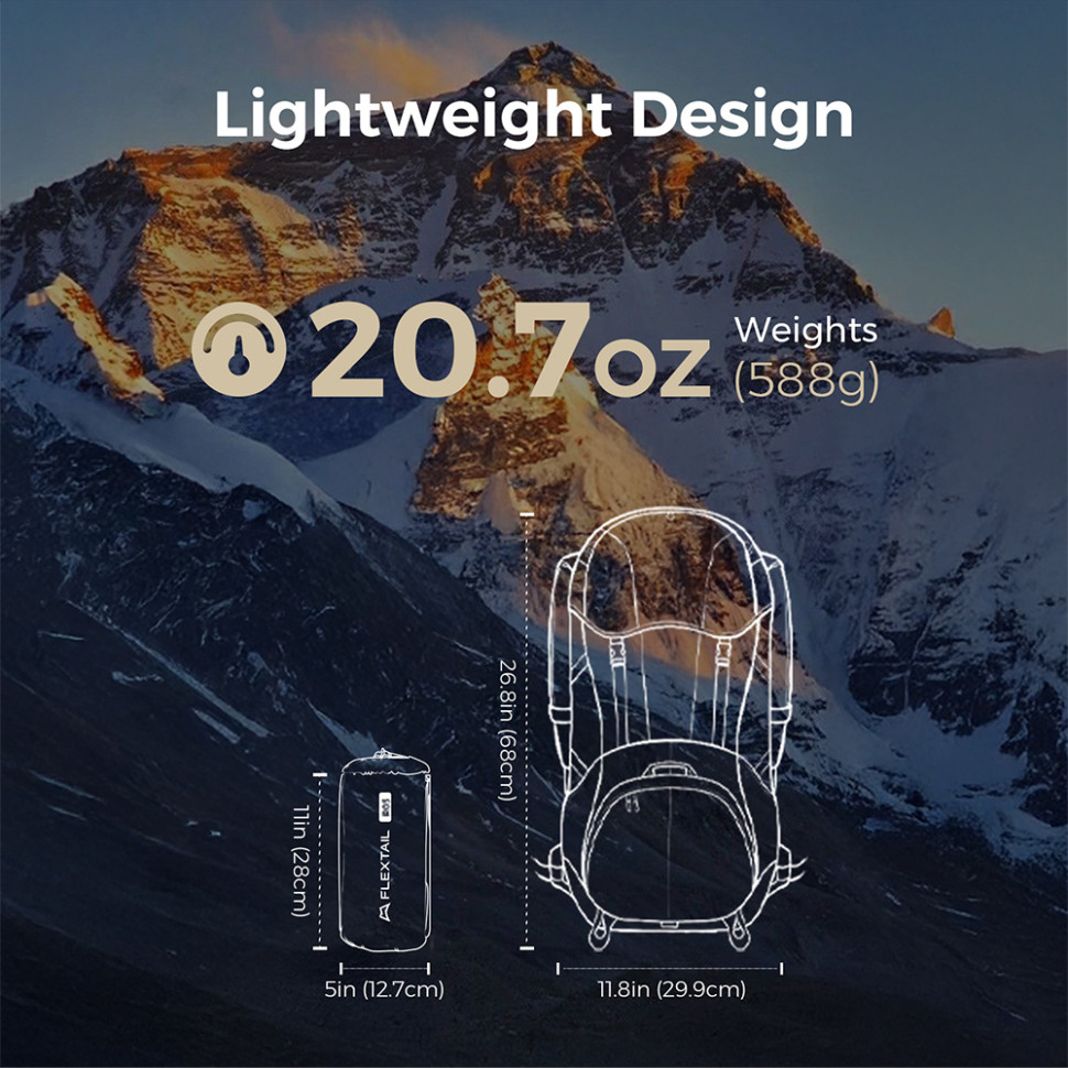 Килимок самонадувний Flextail Tiny Slleeping Pad R05 AVS, помаранчевий