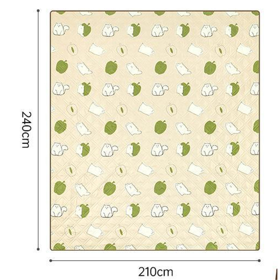 Килимок для пікніка водостійкий Naturehike CNK2350WS010, 210x240 см, бежевий з принтом