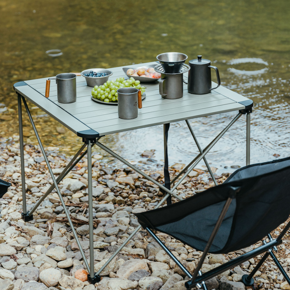 Складаний стіл Naturehike CNK2450JJ013, L, алюміній, сірий