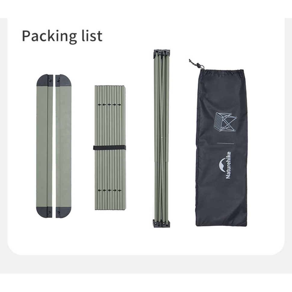 Складаний стіл Naturehike CNK2450JJ013, M, алюміній, сірий