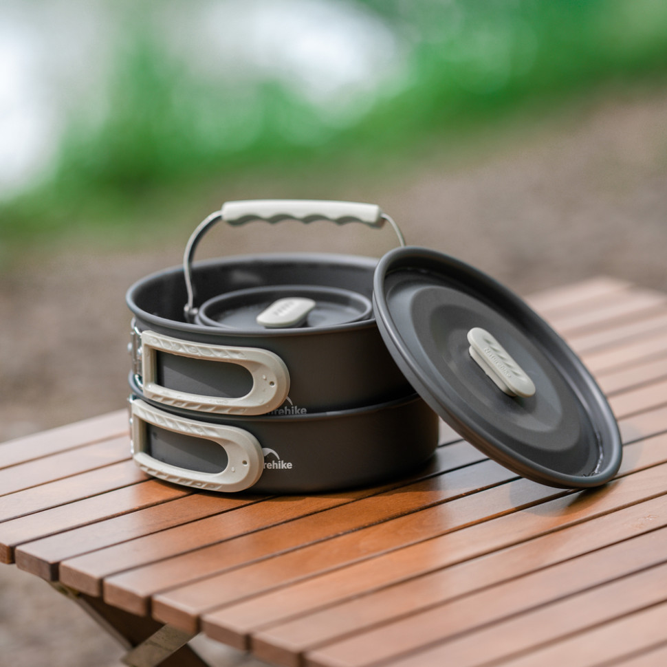 Набір посуду (2 каструлі, чайник, сковорідка) Naturehike CNK2450CF010, алюміній