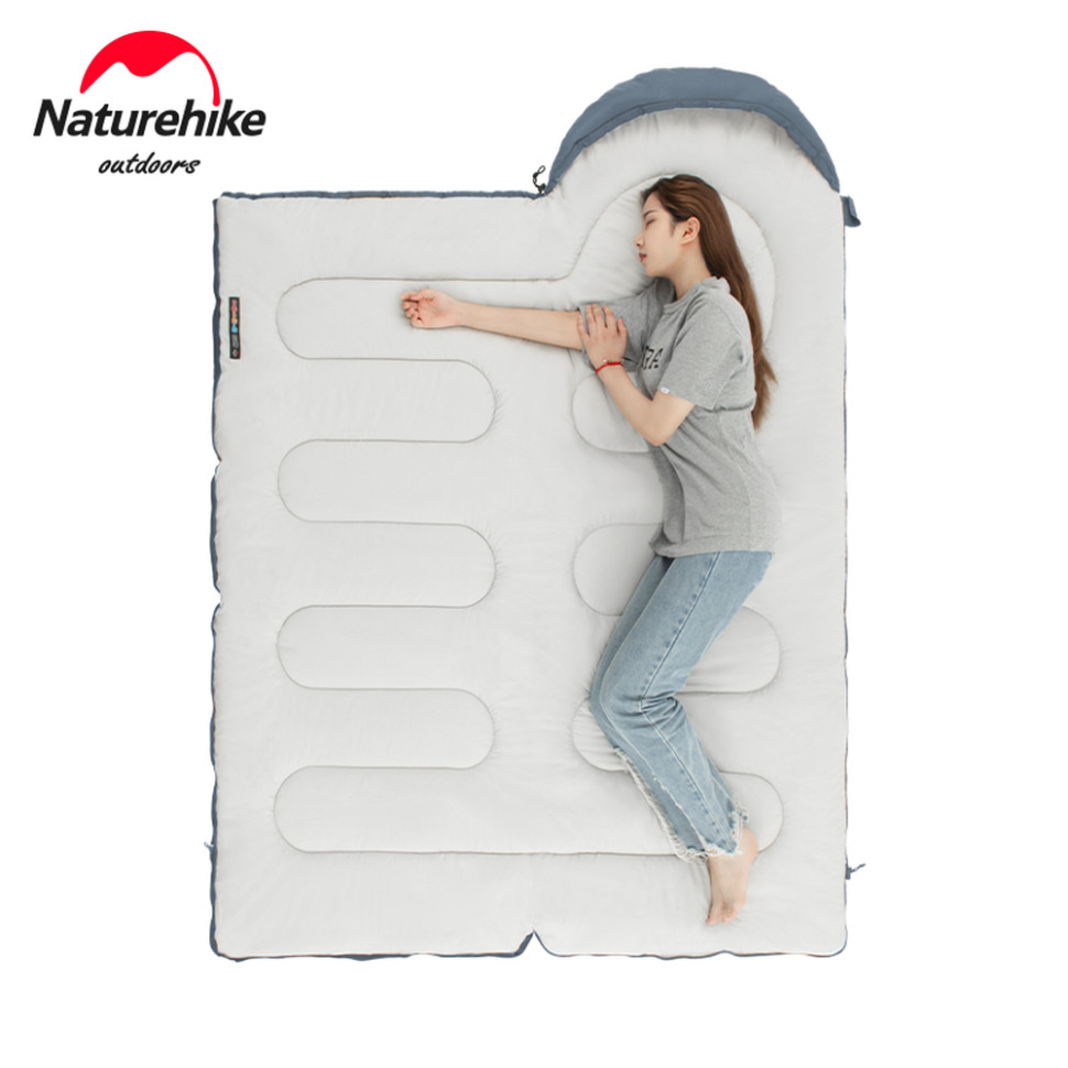 Спальник з капюшоном та закругленим дном Naturehike Y150 NH21MSD08 лівий, темно-блакитний