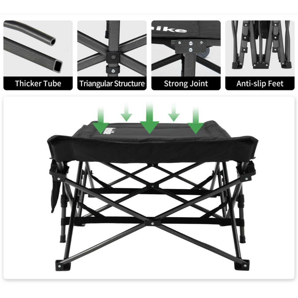 Ліжко складане Naturehike CNK2300WS010, Поліестер Oxford / залізо, чорний