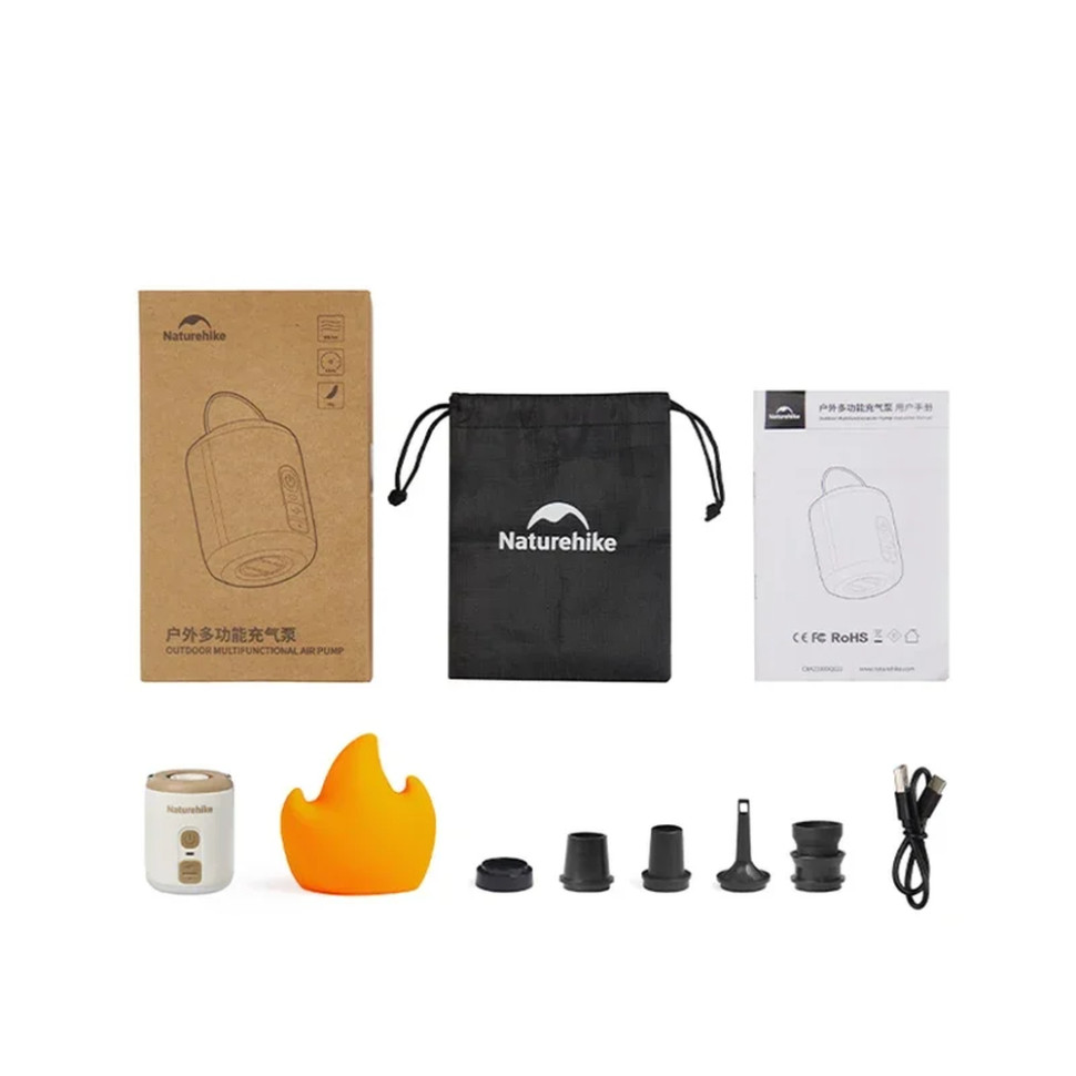 Міні насос - нічник - вентилятор Naturehike CNK2300DQ022, бежевий