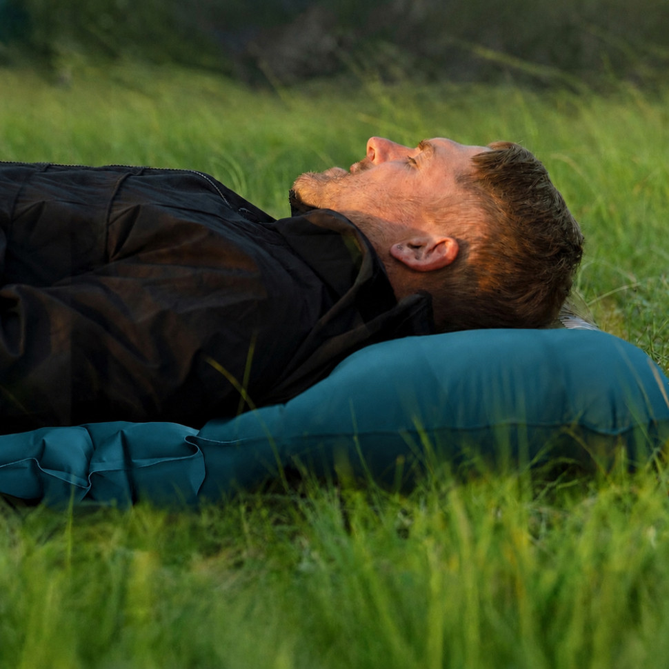 Матрац туристичний надувний одномісний Naturehike CNK2550WS033, 200x60x6.5 см, синій, прямокутний із мішком для надування