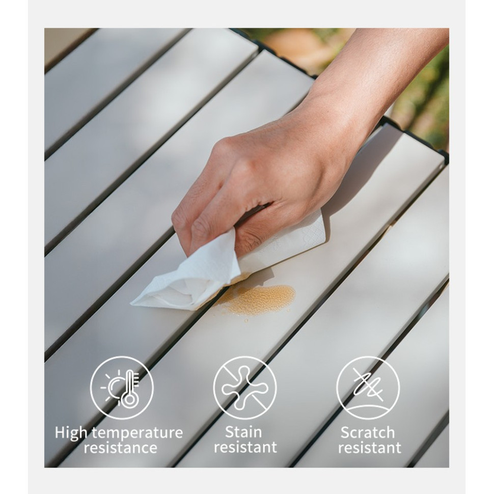 Складаний стіл Naturehike Simple Star T01 CNK2550JJ018, 89х60 см, вуглецева сталь, бежевий