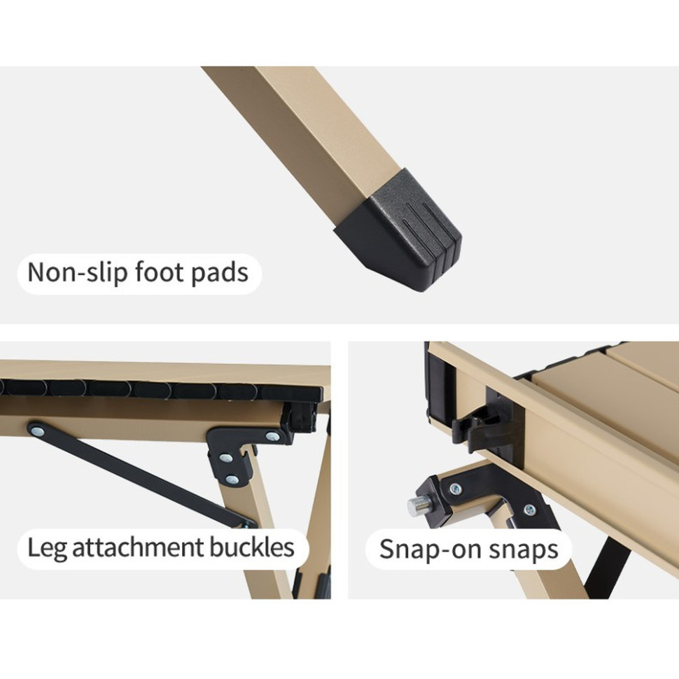 Складаний стіл Naturehike Simple Star T01 CNK2550JJ018, 89х60 см, вуглецева сталь, бежевий