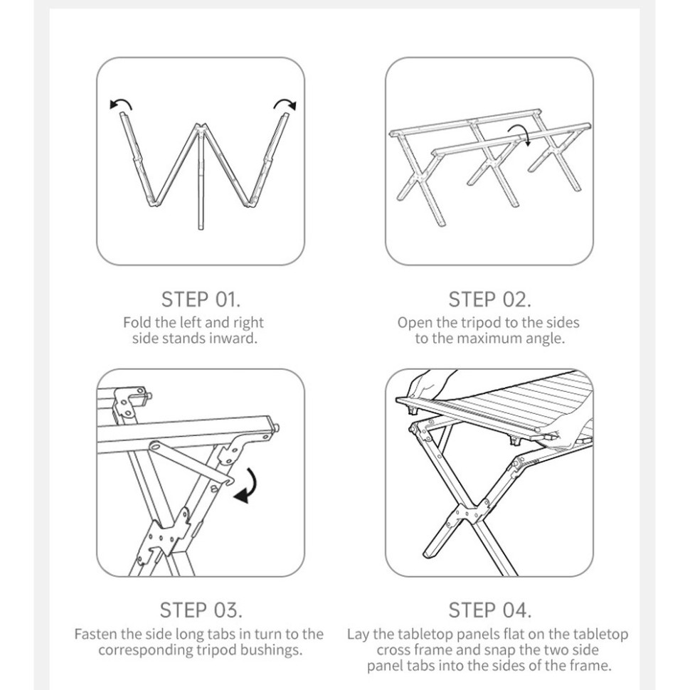 Складаний стіл Naturehike Simple Star T01 CNK2550JJ018, 89х60 см, вуглецева сталь, бежевий