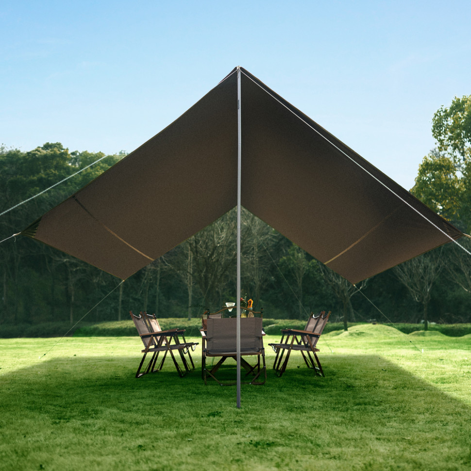 Тент-навіс Naturehike CNK2350WS015 Cloud Skies Tarp Lite, 550x465 см, коричневий