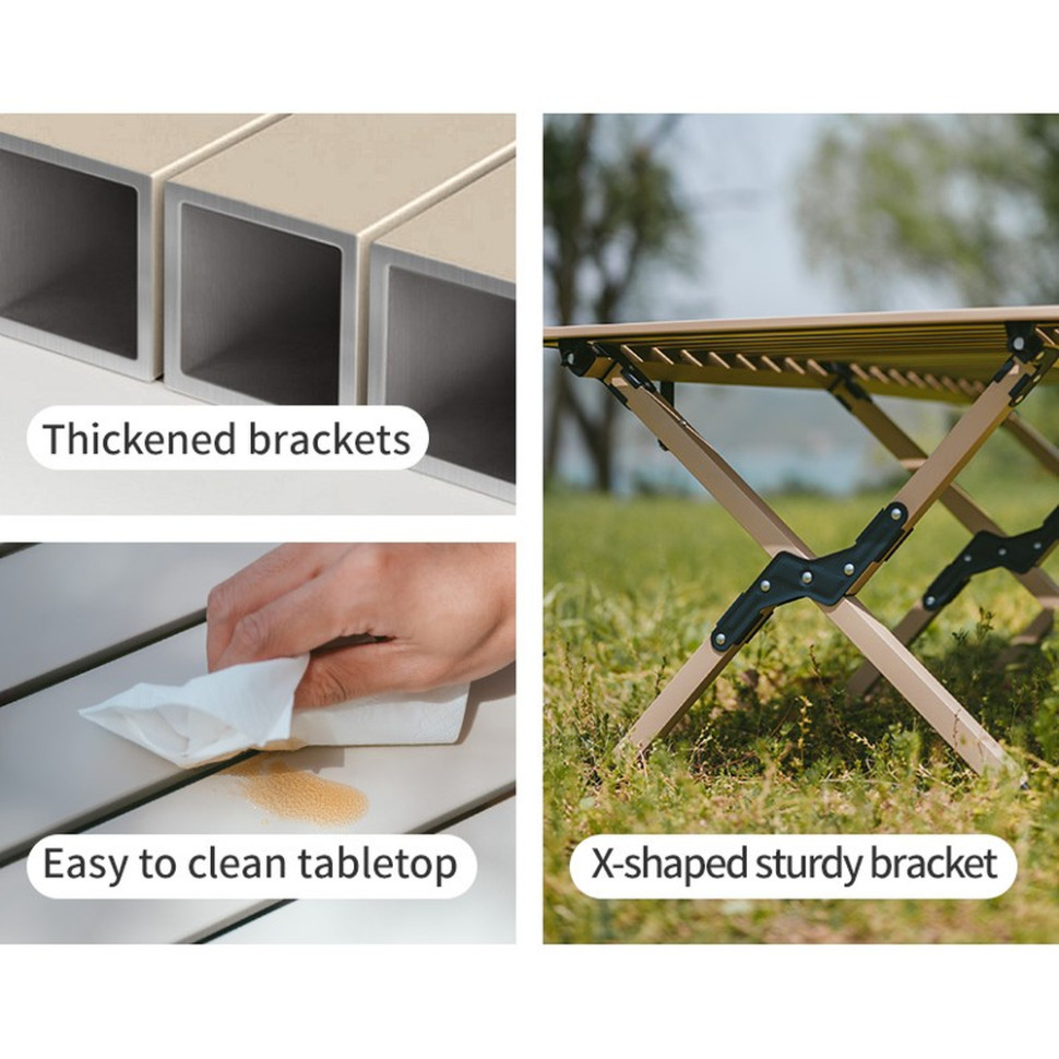 Складаний стіл Naturehike Star Jane T01 CNK2550JJ018, 89х60 см, вуглецева сталь, бежевий