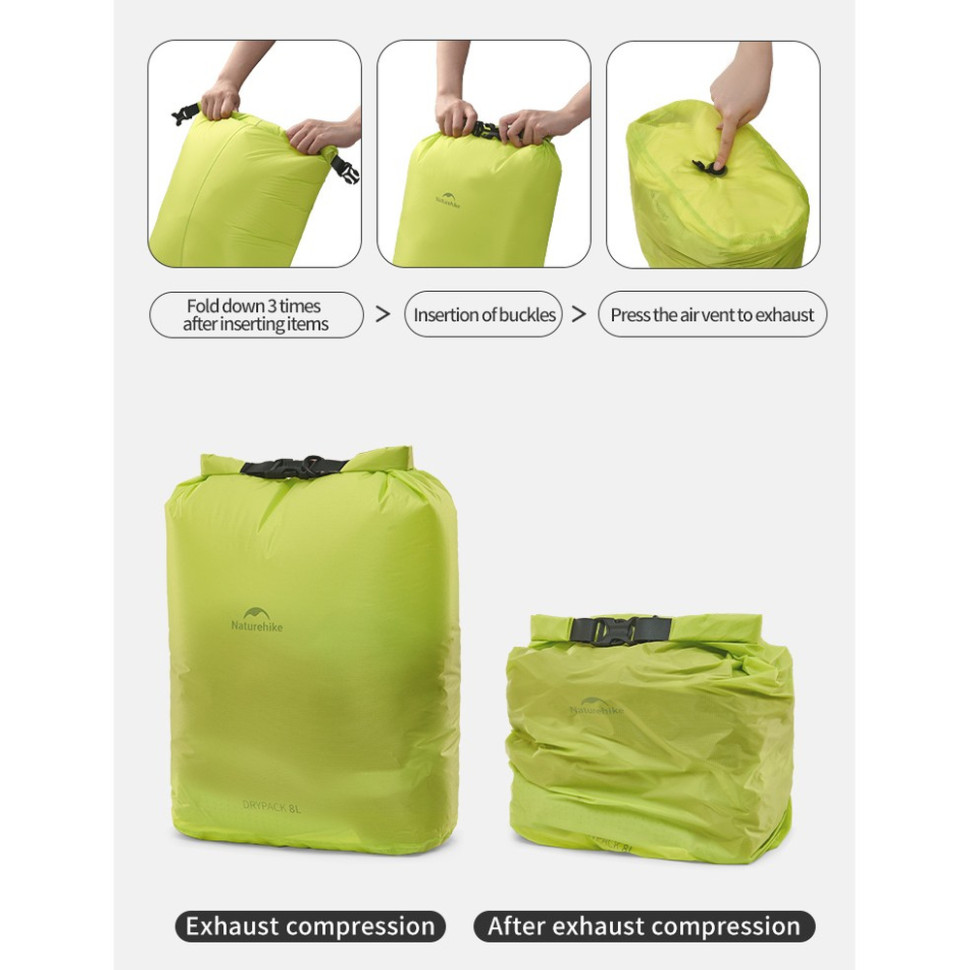 Гермомішок Naturehike CNK2550XB012, 8 л, жовтий