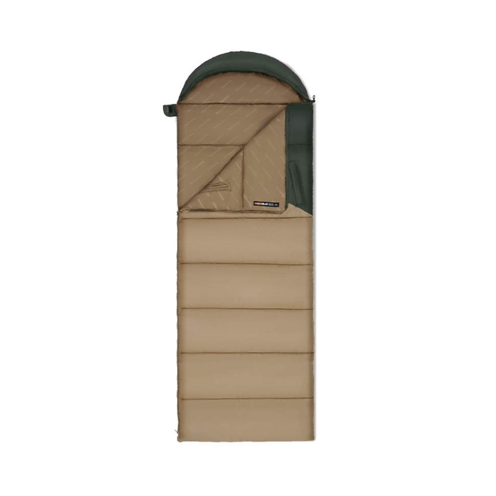 Спальник з капюшоном Naturehike Sunny Day PL02 U450 CNK2550WS028, (3,9°C), правий, коричнево-зелений