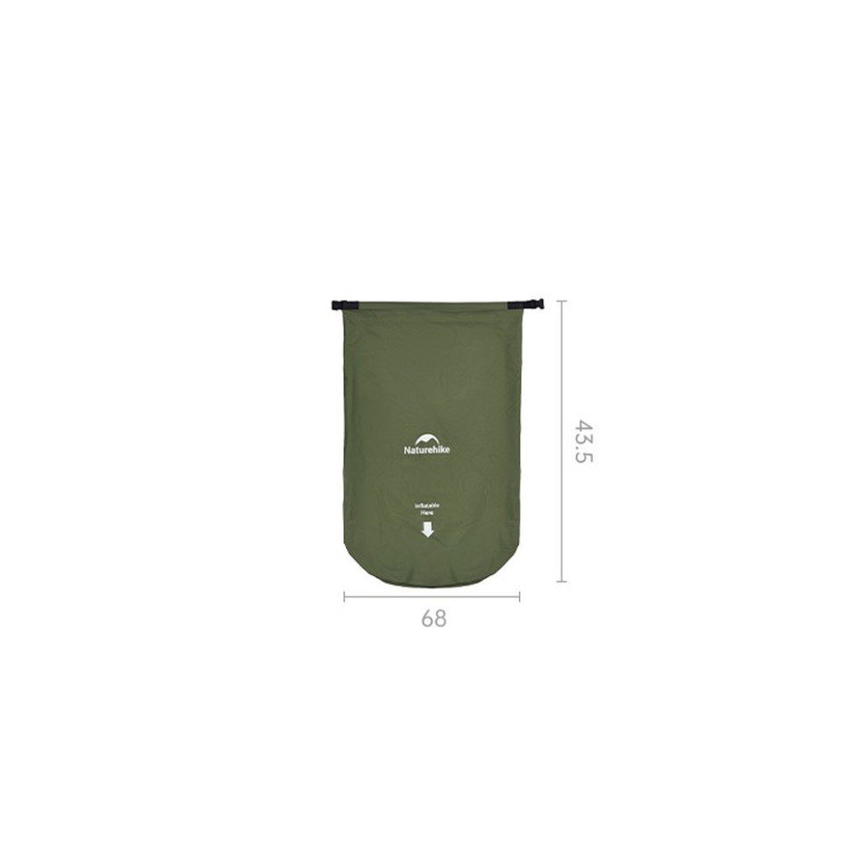 Матрац туристичний надувний одномісний  Naturehike CNK2550WS019, 200х60х6.5 см, зелений, для кемпінгу із мішком для надування