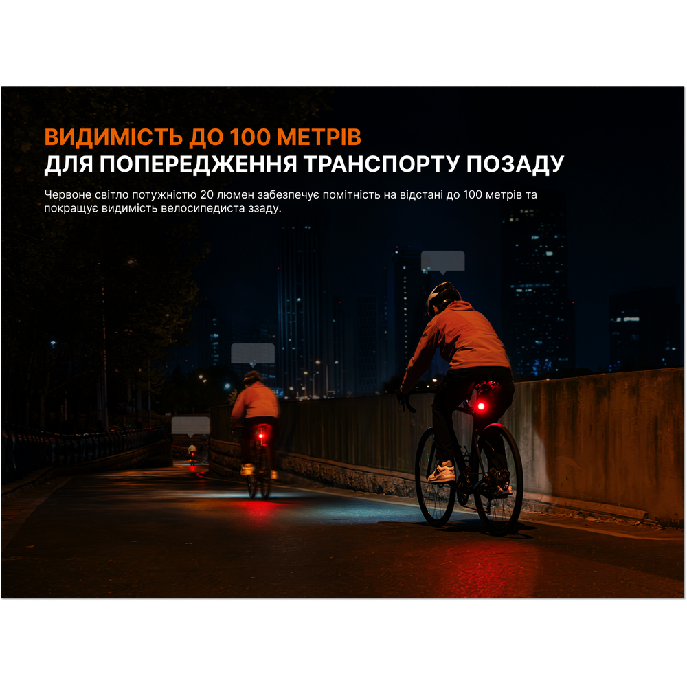 Комплект велофар (передня+задня) Fenix BC28R