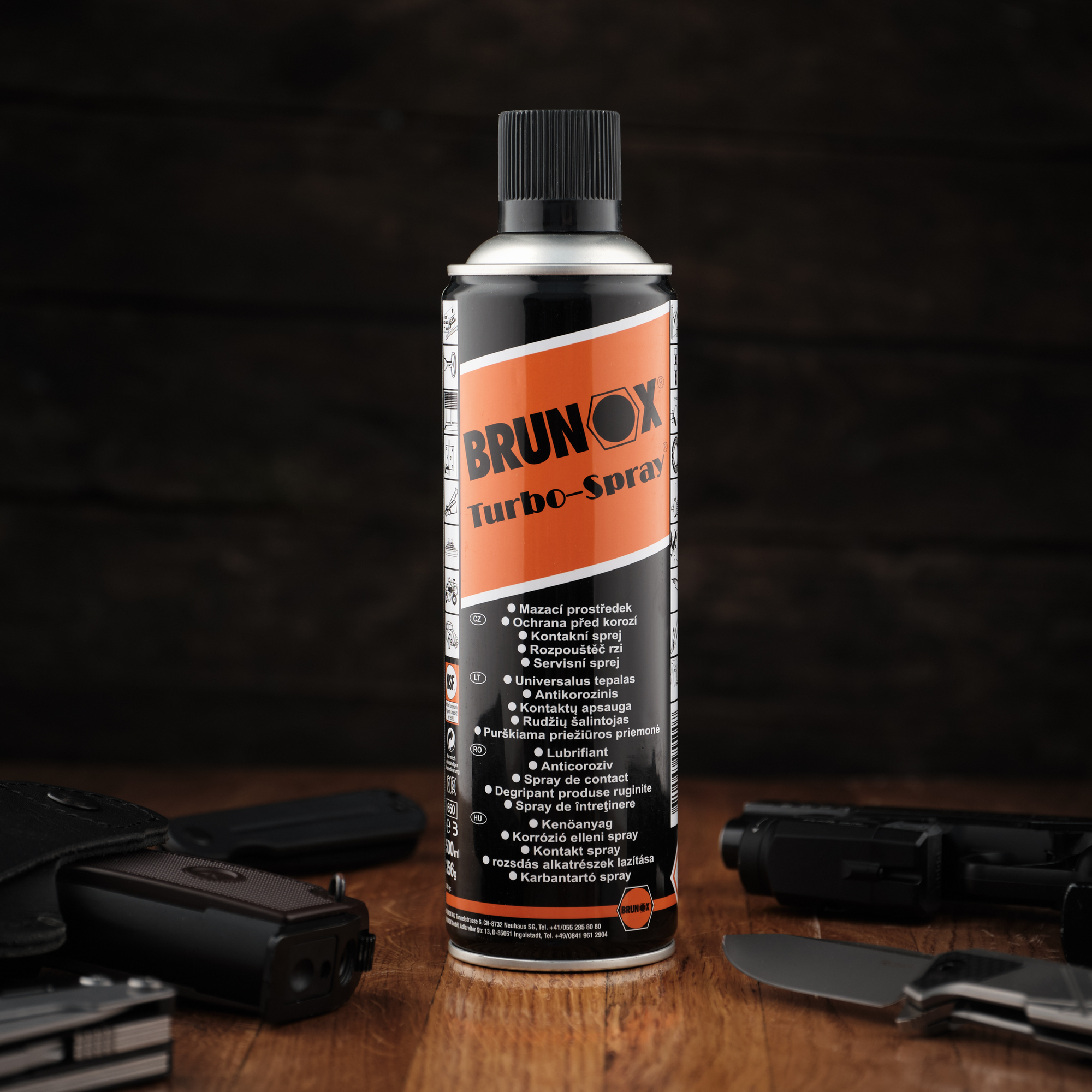 Універсальне мастило для щоденного догляду та консервації зброї, спрей Brunox Turbo-Spray 500ml