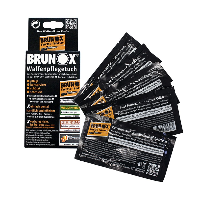 Промаслені серветки для очищення і змащення зброї Brunox Gun Care 5шт