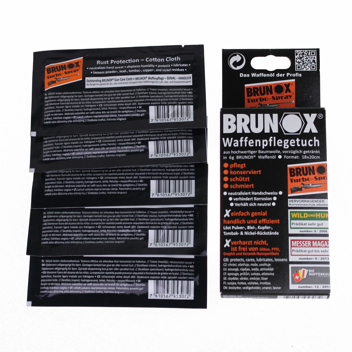 Промаслені серветки для очищення і змащення зброї Brunox Gun Care 5шт