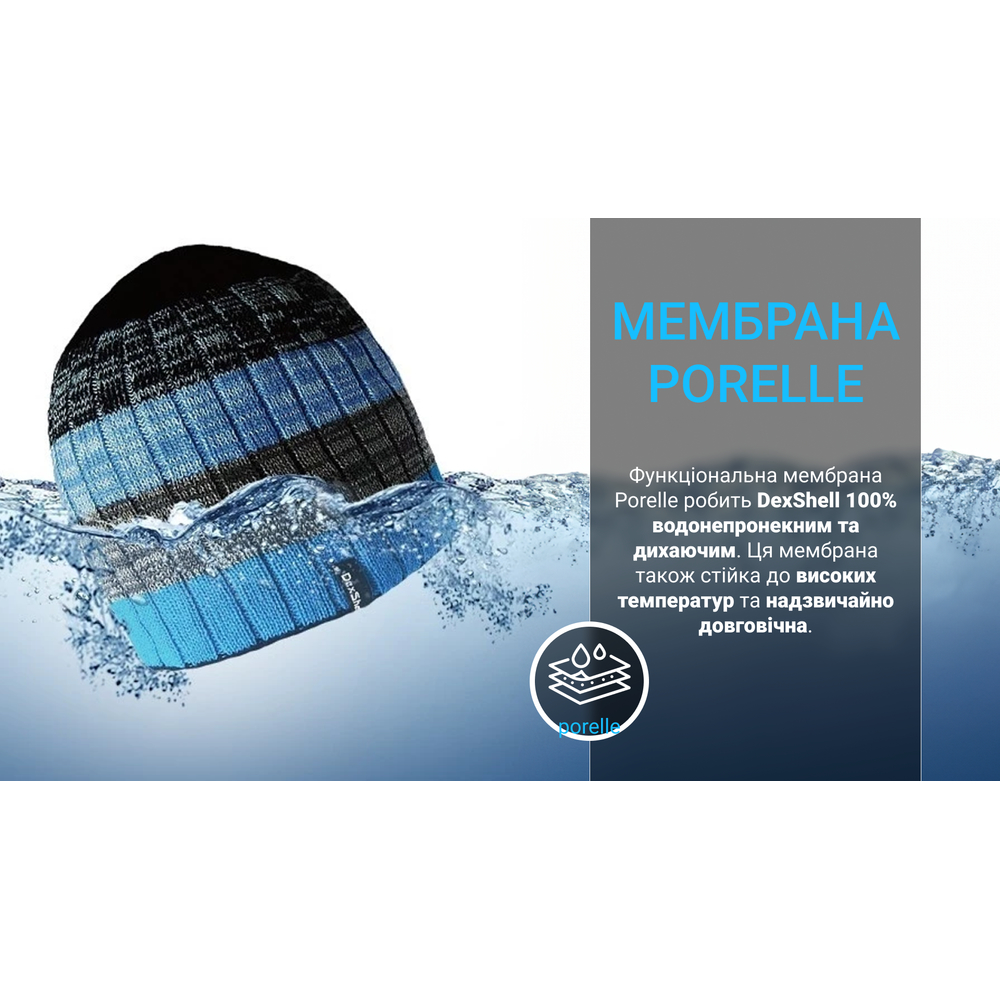 Шапка водонепроникна Dexshell градієнт блакитний