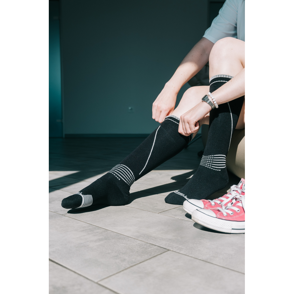 Водонепроникні шкарпетки Dexshell Longlite Socks 2.0, блакитні полоски, розмір XL (47-49)