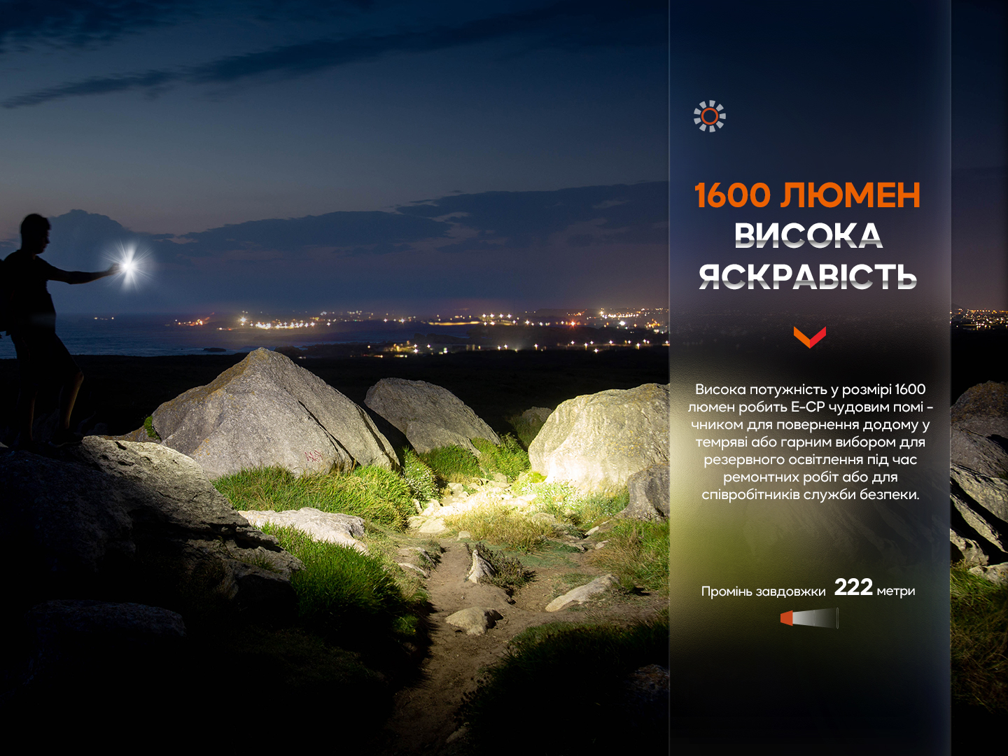 Ліхтар ручний Fenix E-CP чорний