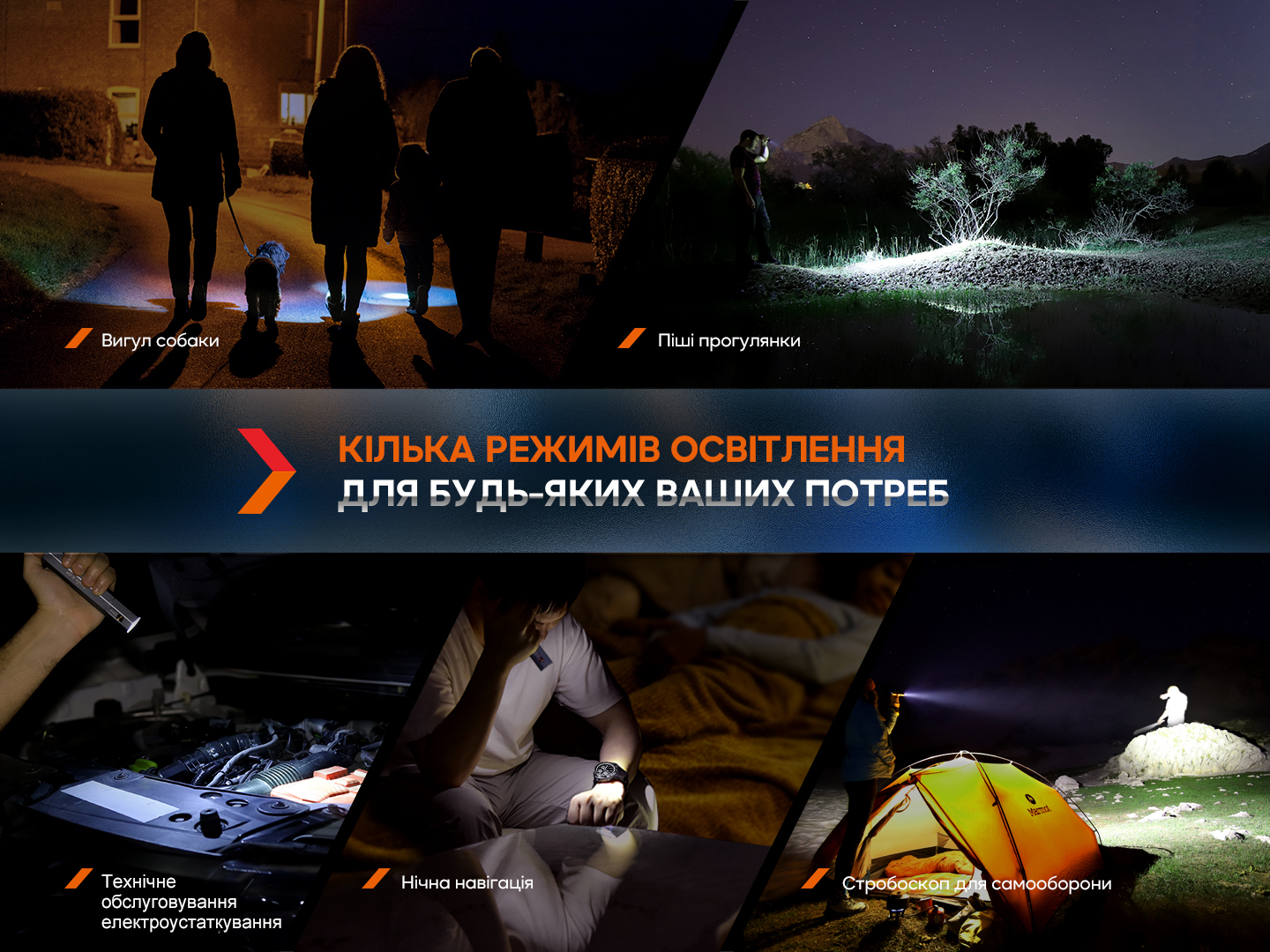 Ліхтар ручний Fenix E-CP чорний