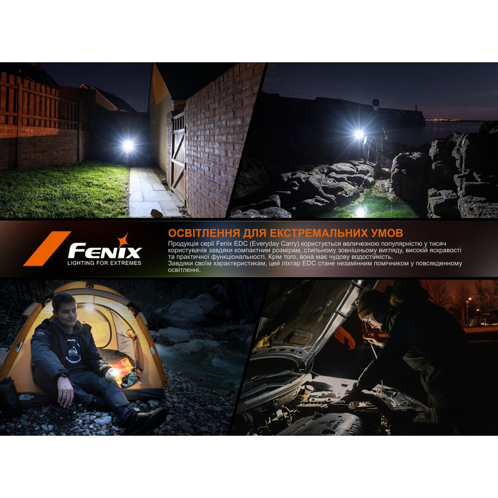 Ліхтар наключний Fenix E06R PRO, помаранчевий