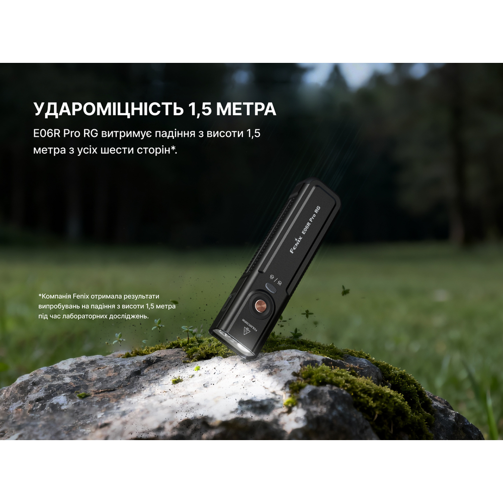 Ліхтар наключний Fenix E06R PRO RG, зелений