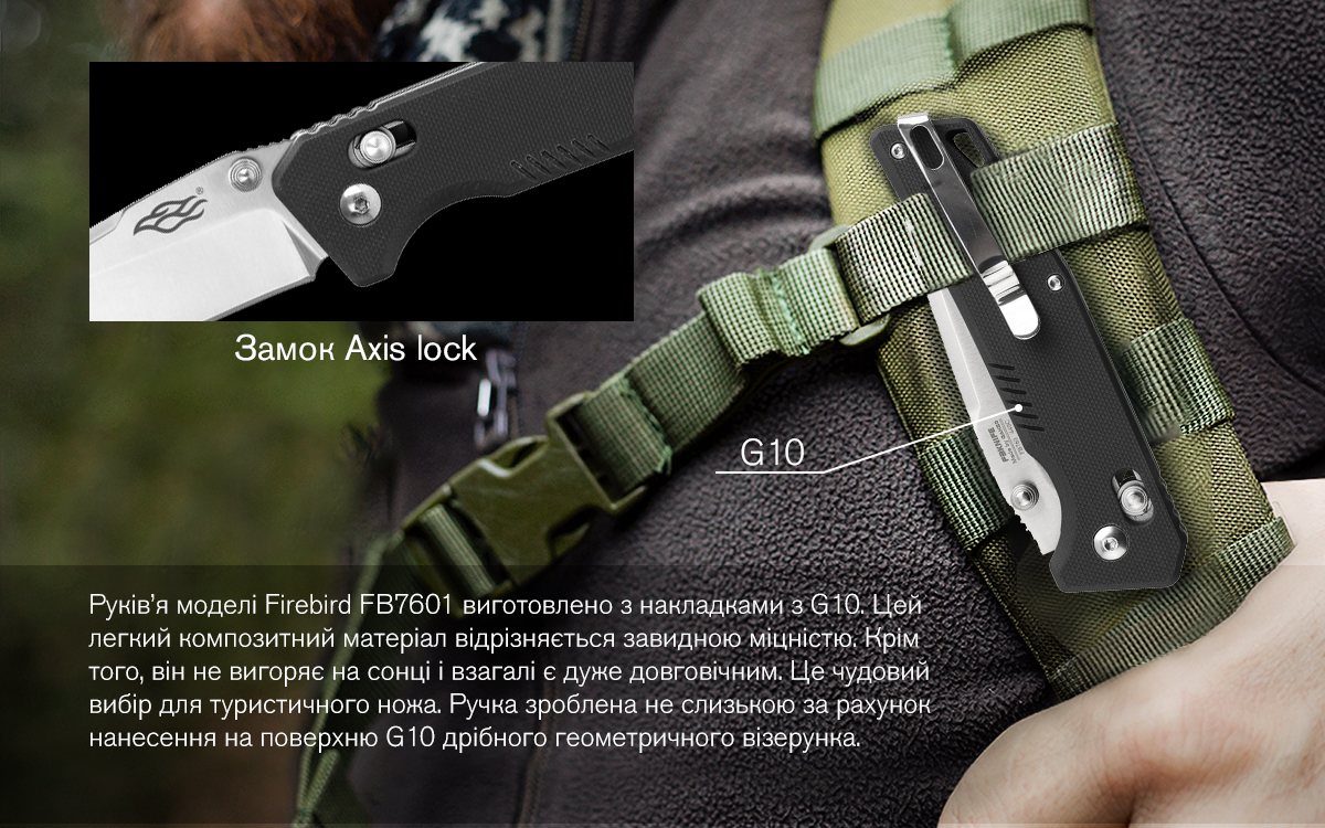 Ніж складаний Firebird FB7601-BK