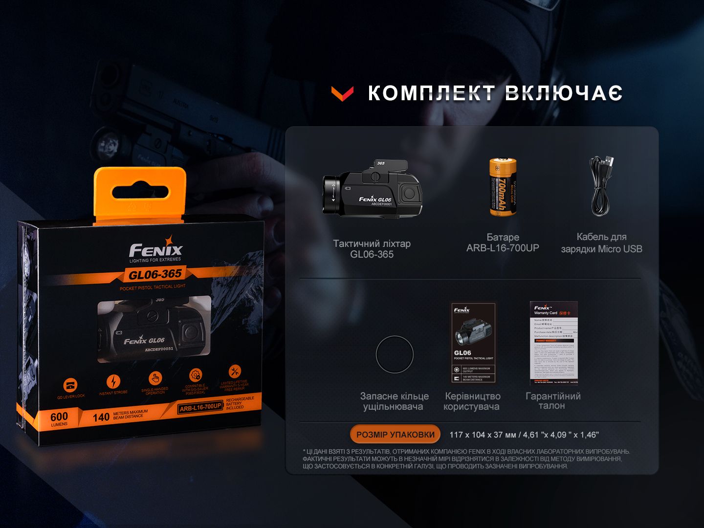 Ліхтар до пістолета Fenix GL06