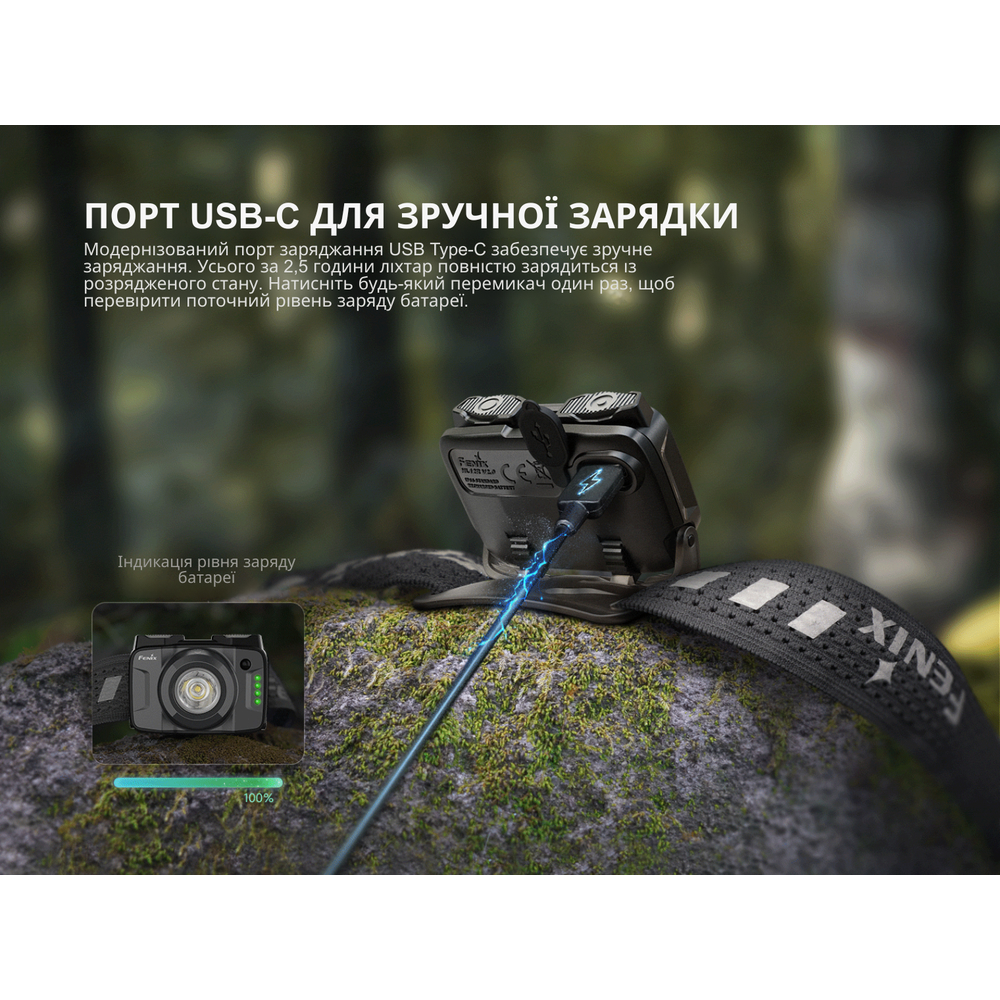 Ліхтар налобний Fenix HL12R V2.0 фіолетовий