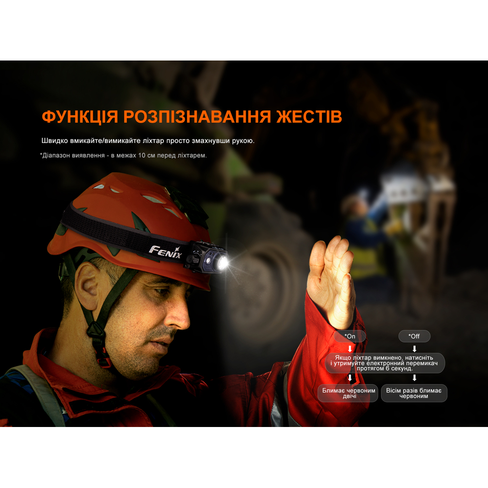 Ліхтар налобний Fenix HL45R LED з безконтактним датчиком