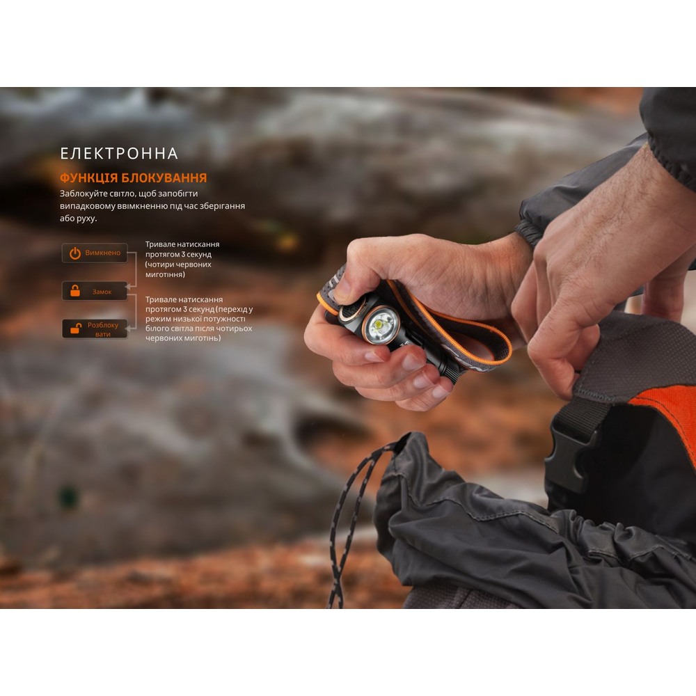 Ліхтар налобний з червоним світлом Fenix HM23 V2.0 300 лм