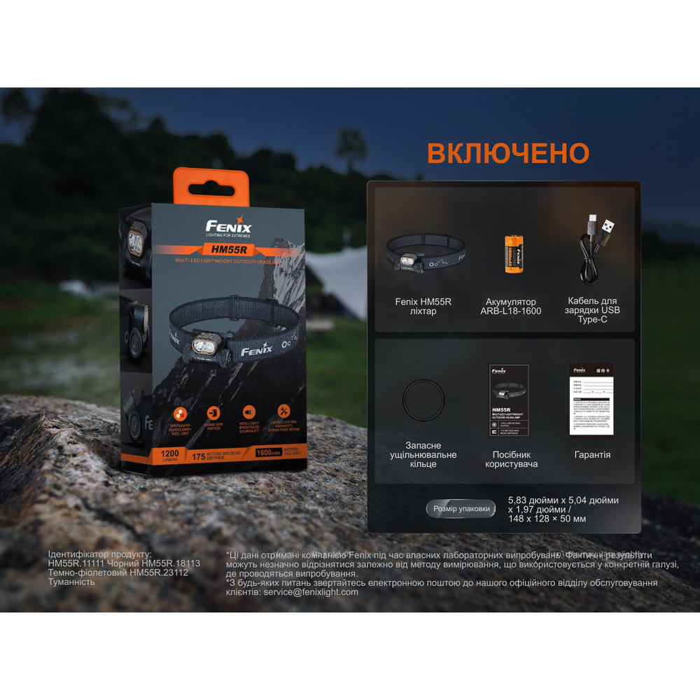 Ліхтар налобний Fenix HM55R, рожевий