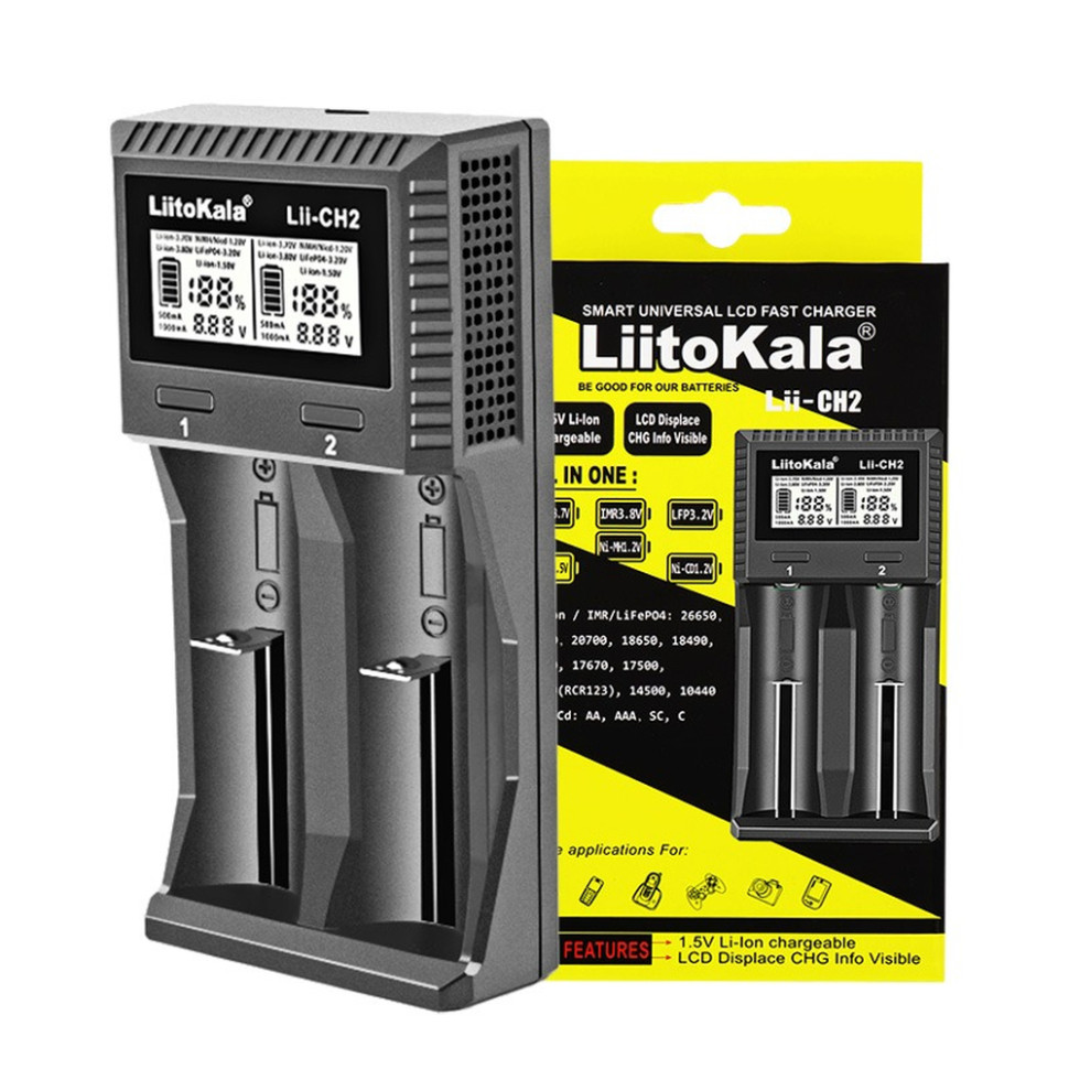 Універсальний зарядний пристрій LiitoKala Lii-CH2 5V 2A на 2 канали