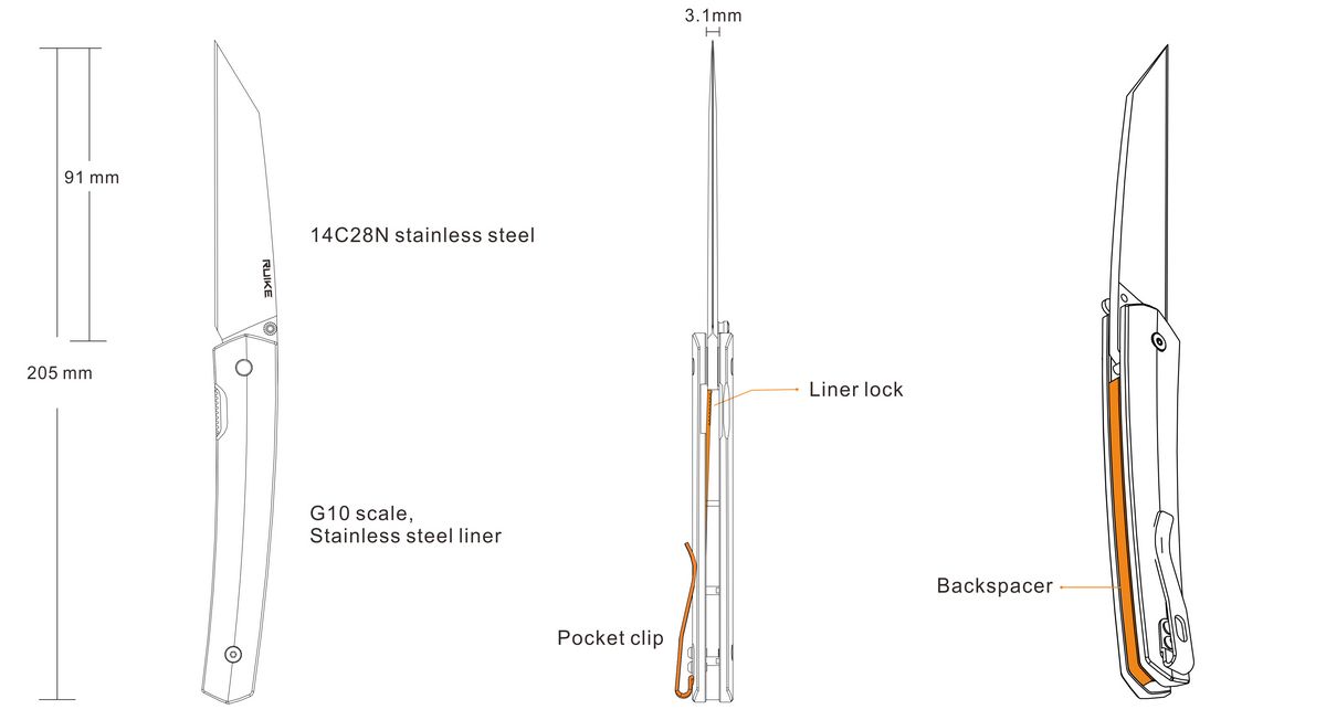 Ніж складаний Ruike Fang P865-B