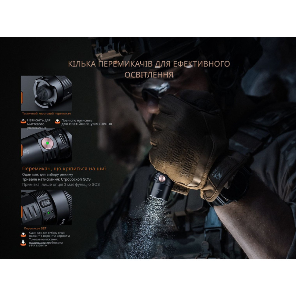 Ліхтар тактичний ручний Fenix PD35R ACE LED 2000 лм + наключний ліхтар CL01 (помаранчевий) | Лімітована серія