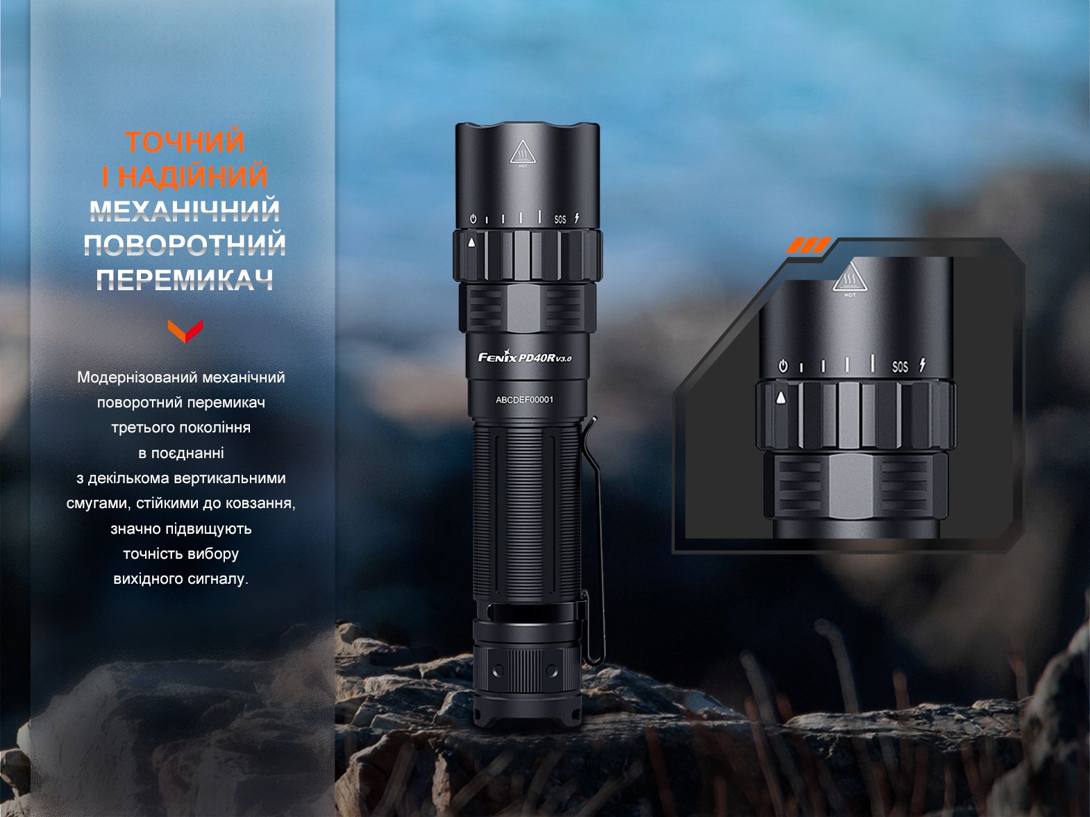 Ліхтар ручний Fenix PD40R V3.0, 3000 lm