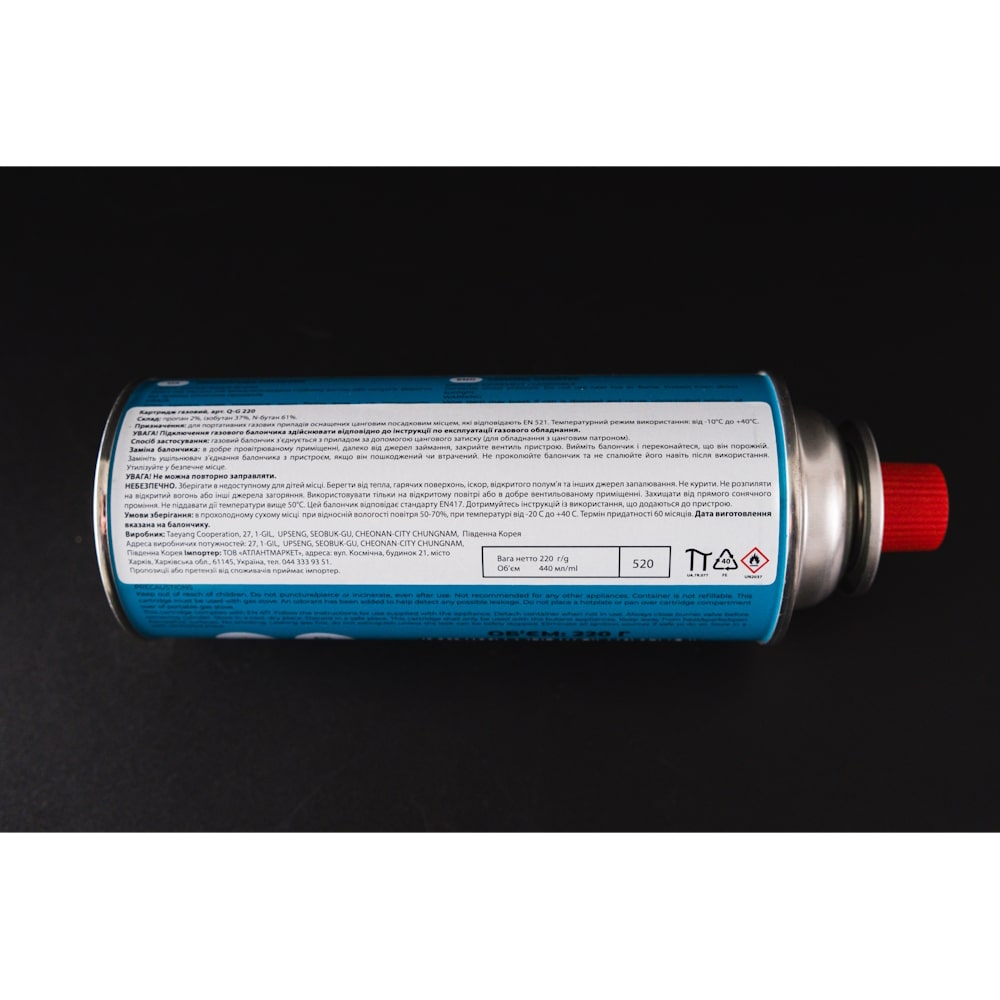 Газовий балон цанговий бутановий Quest, 220гр