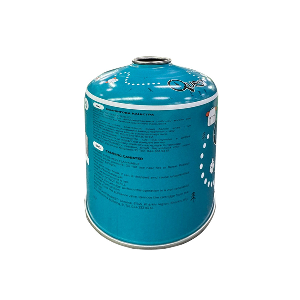 Набір із 12 шт газових балонів різьбових бутанових Quest, 450гр