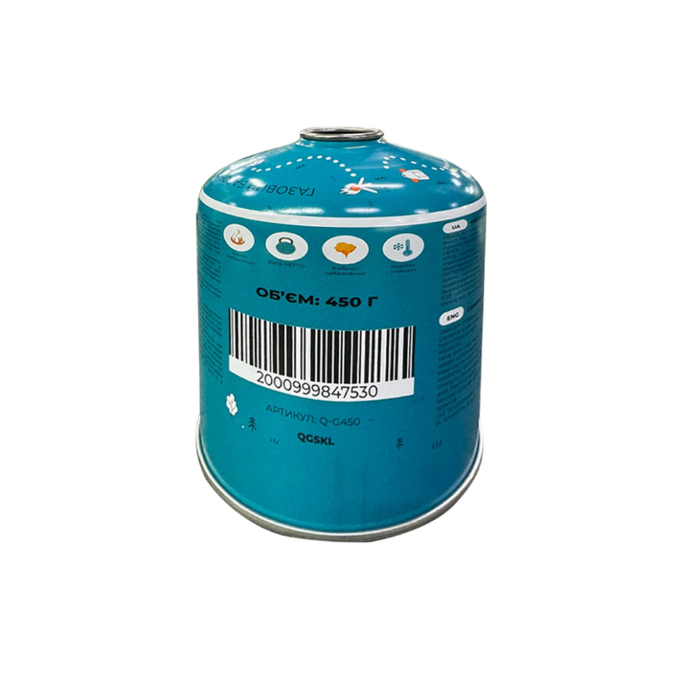 Газовий балон різьбовий бутановий Quest, 450гр