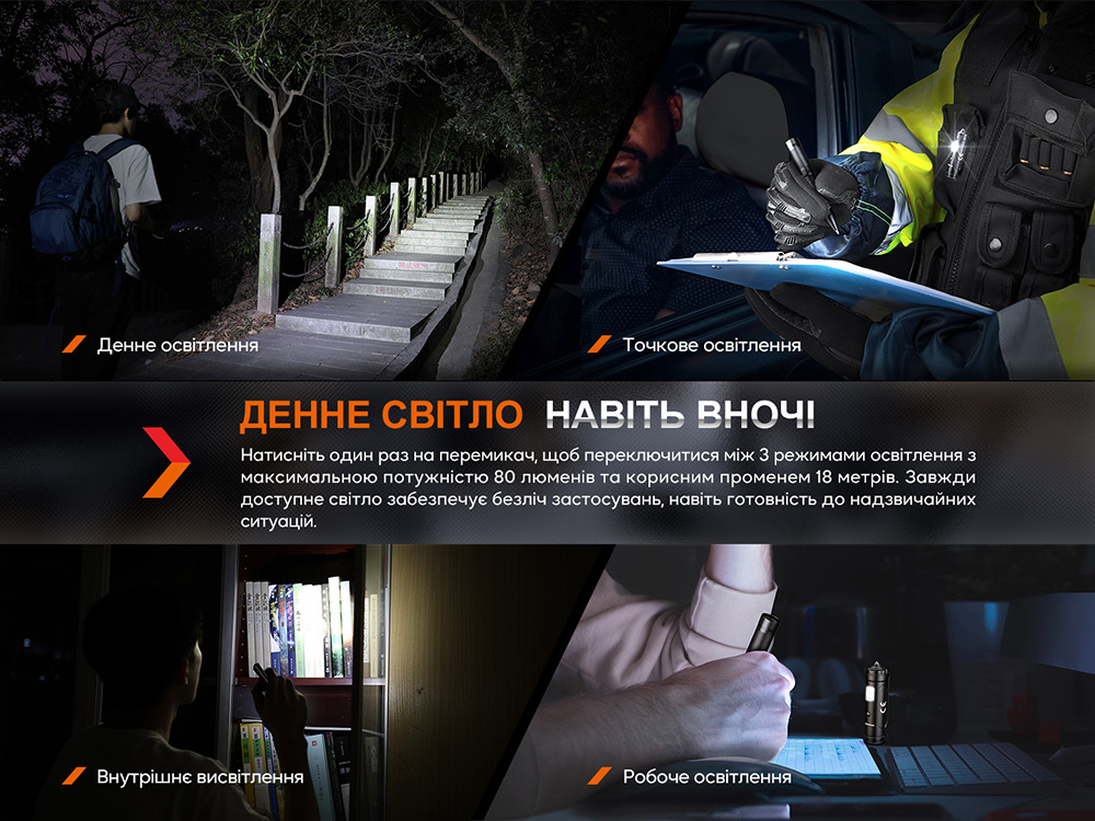 Fenix T6 тактична ручка з ліхтариком чорна