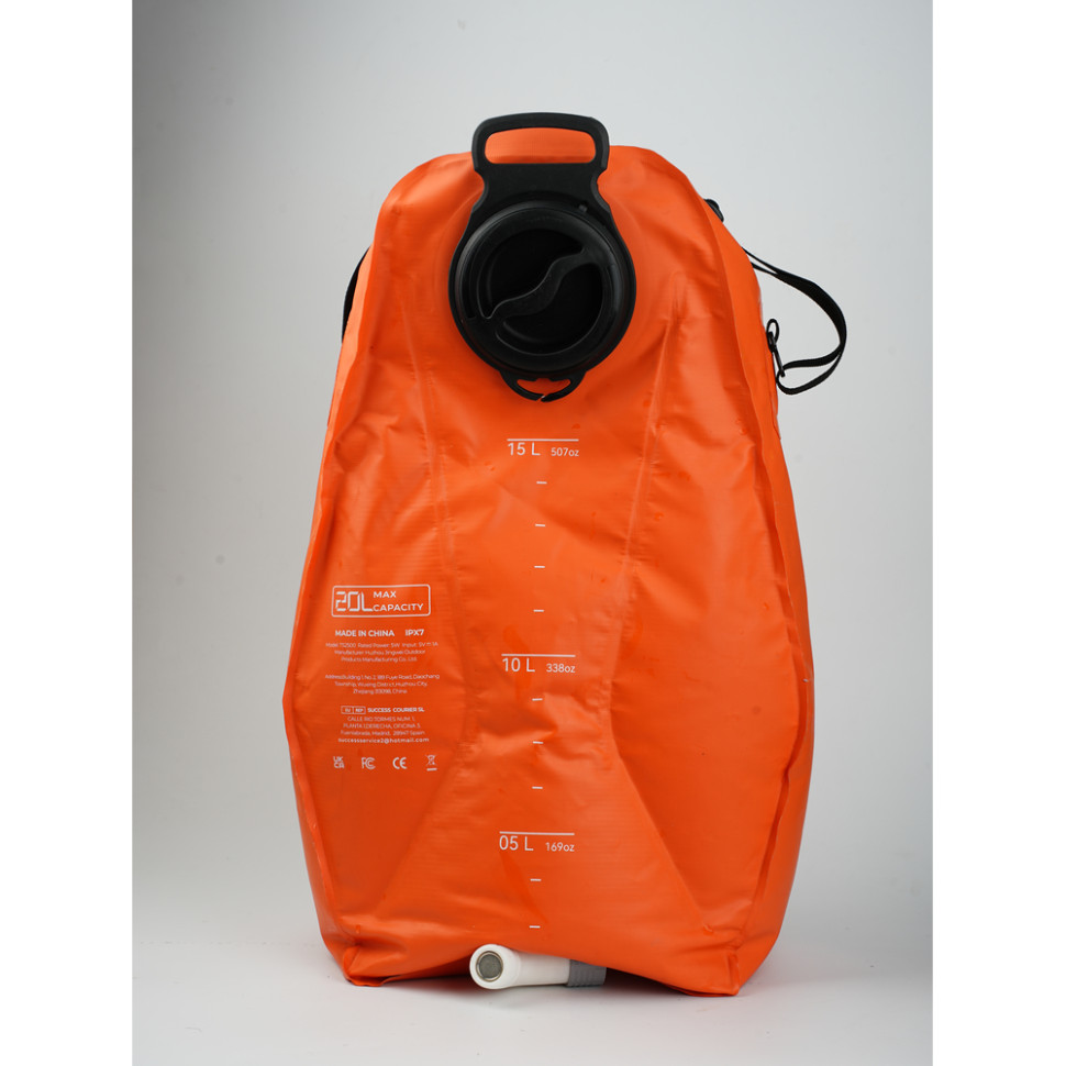 Душ портативний із ємністю та насосом Flextail Tiny Shower Bag, 20л, помаранчевий