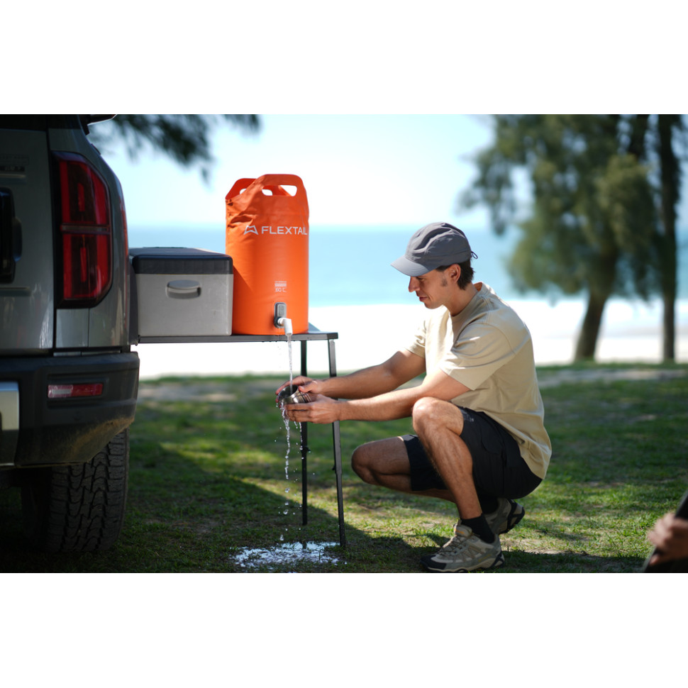 Душ портативний із ємністю та насосом Flextail Tiny Shower Bucket, 20л, помаранчевий