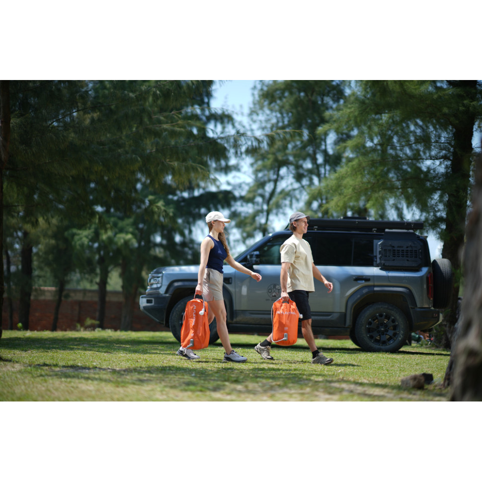 Душ портативний із ємністю та насосом Flextail Tiny Shower Bucket, 20л, помаранчевий