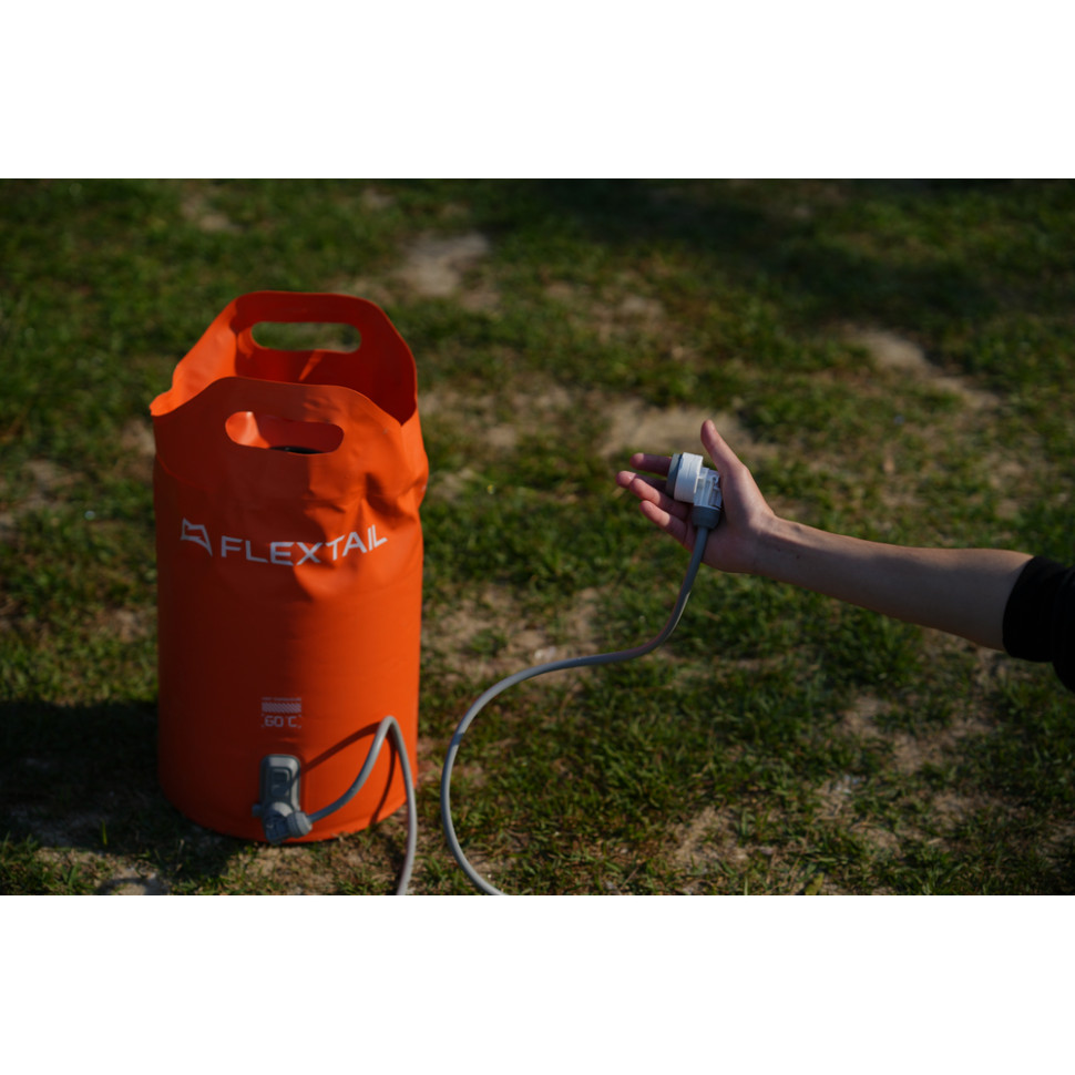 Душ портативний із ємністю та насосом Flextail Tiny Shower Bucket, 20л, помаранчевий