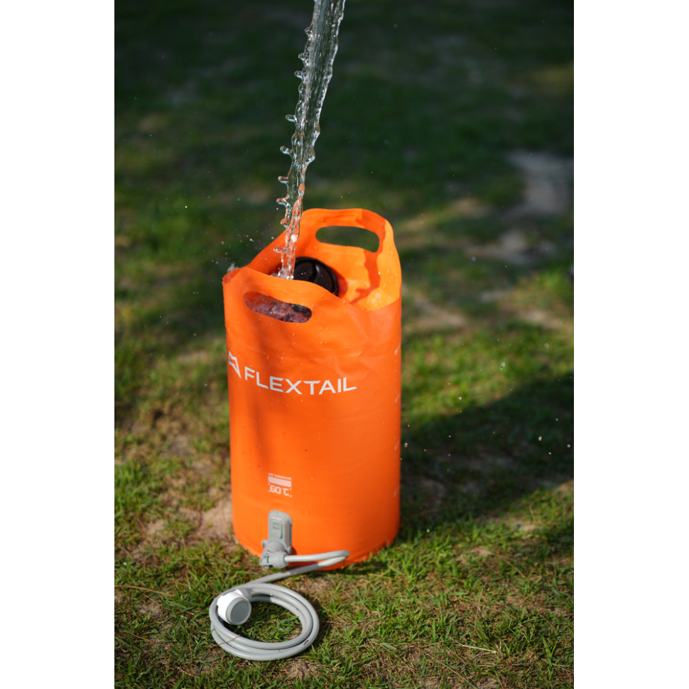 Душ портативний із ємністю та насосом Flextail Tiny Shower Bucket, 20л, помаранчевий