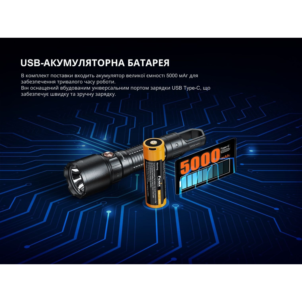 Ліхтар професійний Fenix WF25RM з магнітною зарядкою