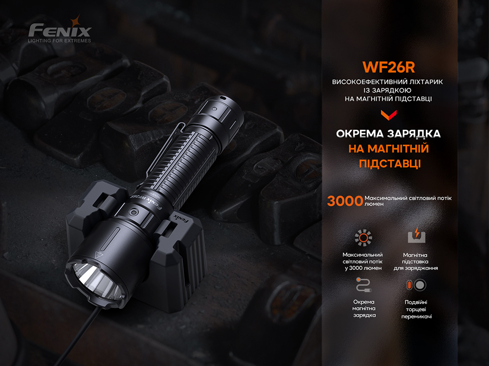 Ліхтар професіональний Fenix WF26R з магнітною зарядкою