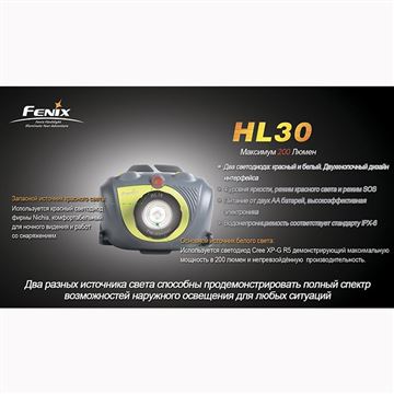 Фонарь Fenix HL30 Cree XP-G (R5), серо-зеленый